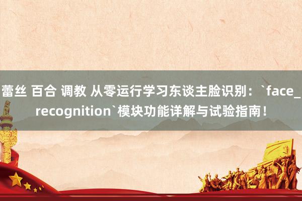 蕾丝 百合 调教 从零运行学习东谈主脸识别：`face_recognition`模块功能详解与试验指南！