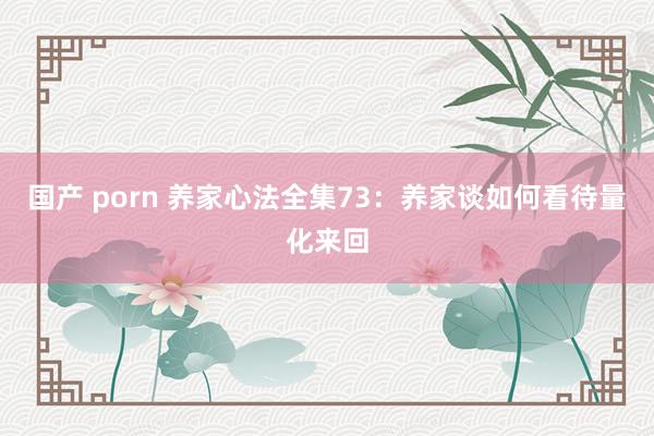 国产 porn 养家心法全集73：养家谈如何看待量化来回